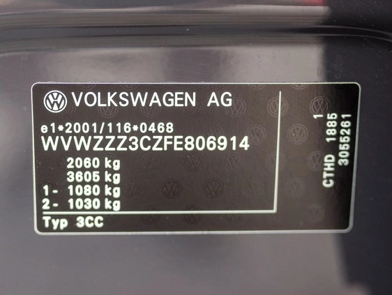 Volkswagen CC cena 47777 przebieg: 135000, rok produkcji 2014 z Góra małe 407